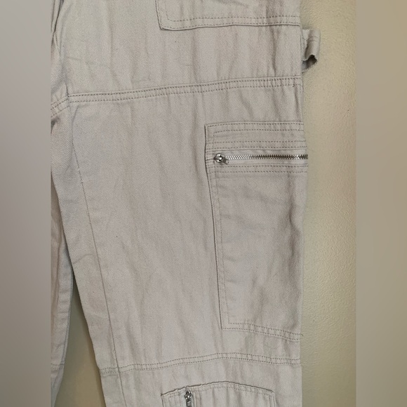 Los Angeles Sixty Six Off White tan Wide Leg Light Weight Cargo Pants Size 9 - Picture 2 of 10